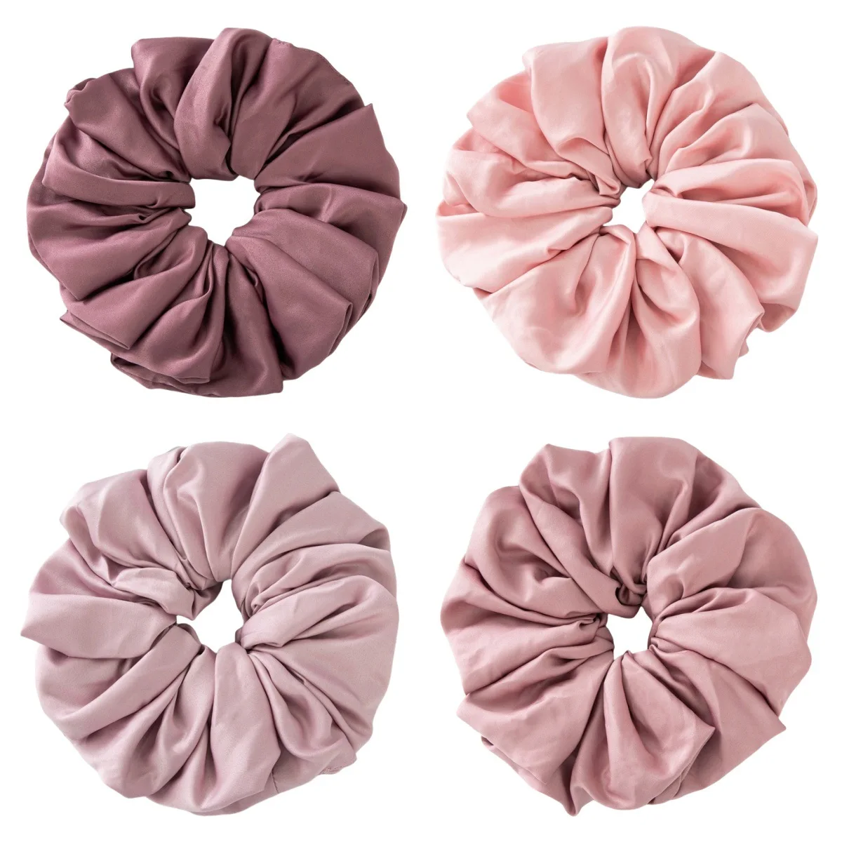 

4 шт., винтажные атласные резинки для волос, эластичные резинки для волос, однотонные головные уборы для женщин и девочек, завязки на хвост, веревка, аксессуары для волос