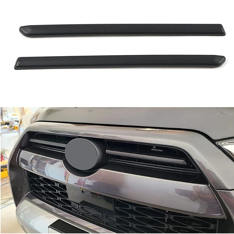 Front Center Grille Insert Cover Trim For 2023-2020 Toyota 4Runner Accessories Middle Grille Insert Strips (Matte Black)