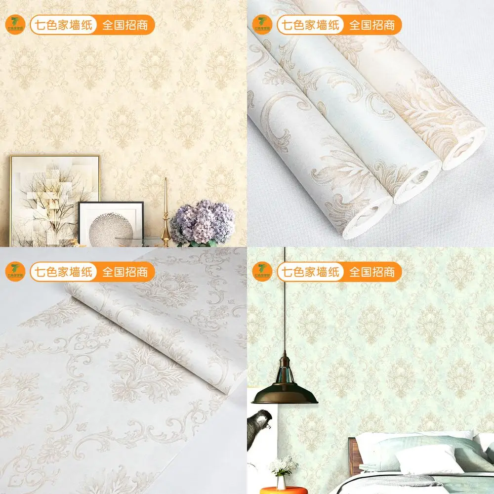 Home Decor Large Area Wallpaper for Living Room Dining Room and Bedroom Beige Eco Friendly Non Woven Wall Covering