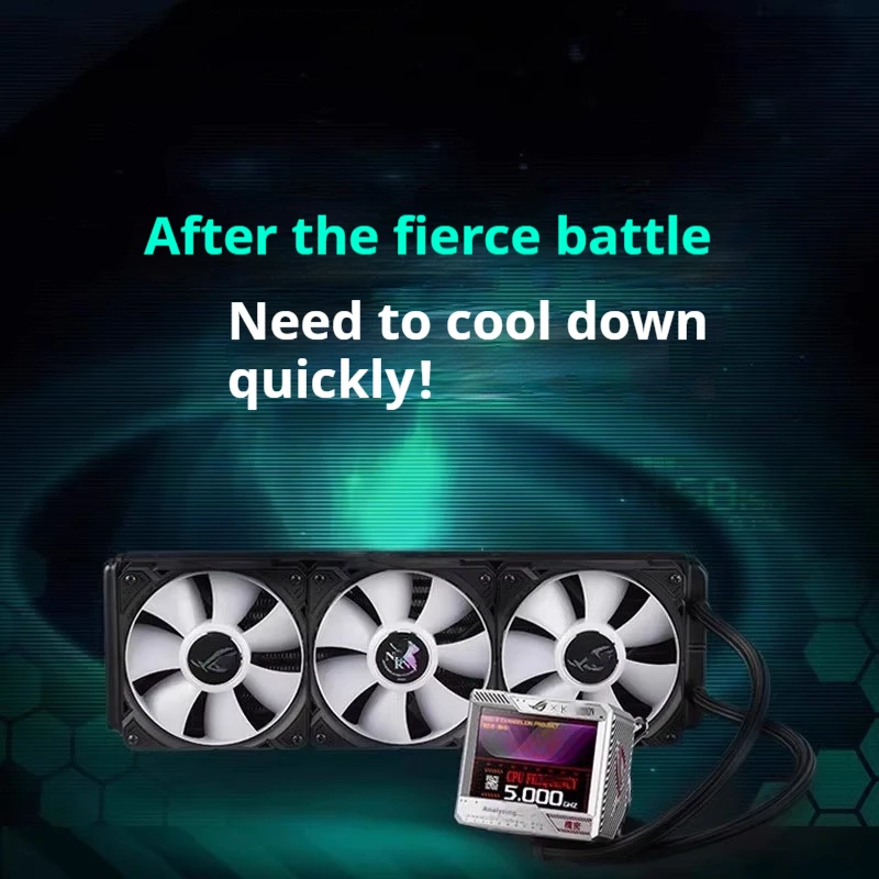 Rog Ryujin 2a generazione 360 Display LCD da 3,5 pollici Argb Aio Water Cooler Edizione limitata Ventola di scarico fredda Desktop Host Radiatore