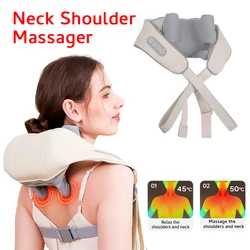 Shiatsu Neck And Shoulder Massager with LED Red Light Kneading Spine Back Muscle Relaxer for Home Use Shoulder Massage Shawl