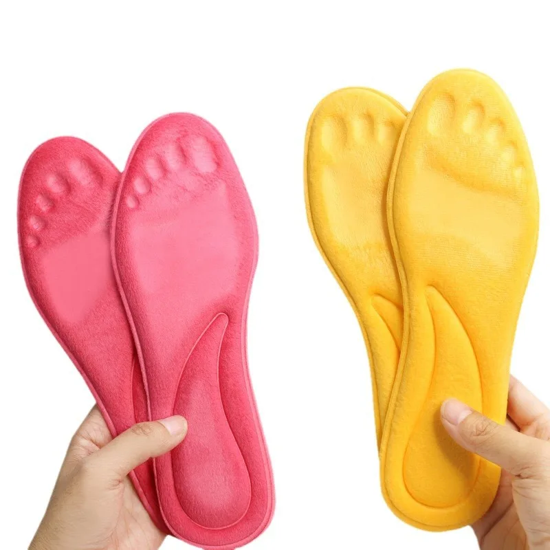 Men Women Self Heating Insoles Thermostatic Thermal Insole Winter Warm Plush Insole Massage Memory Foam Arch Support Shoe Pad