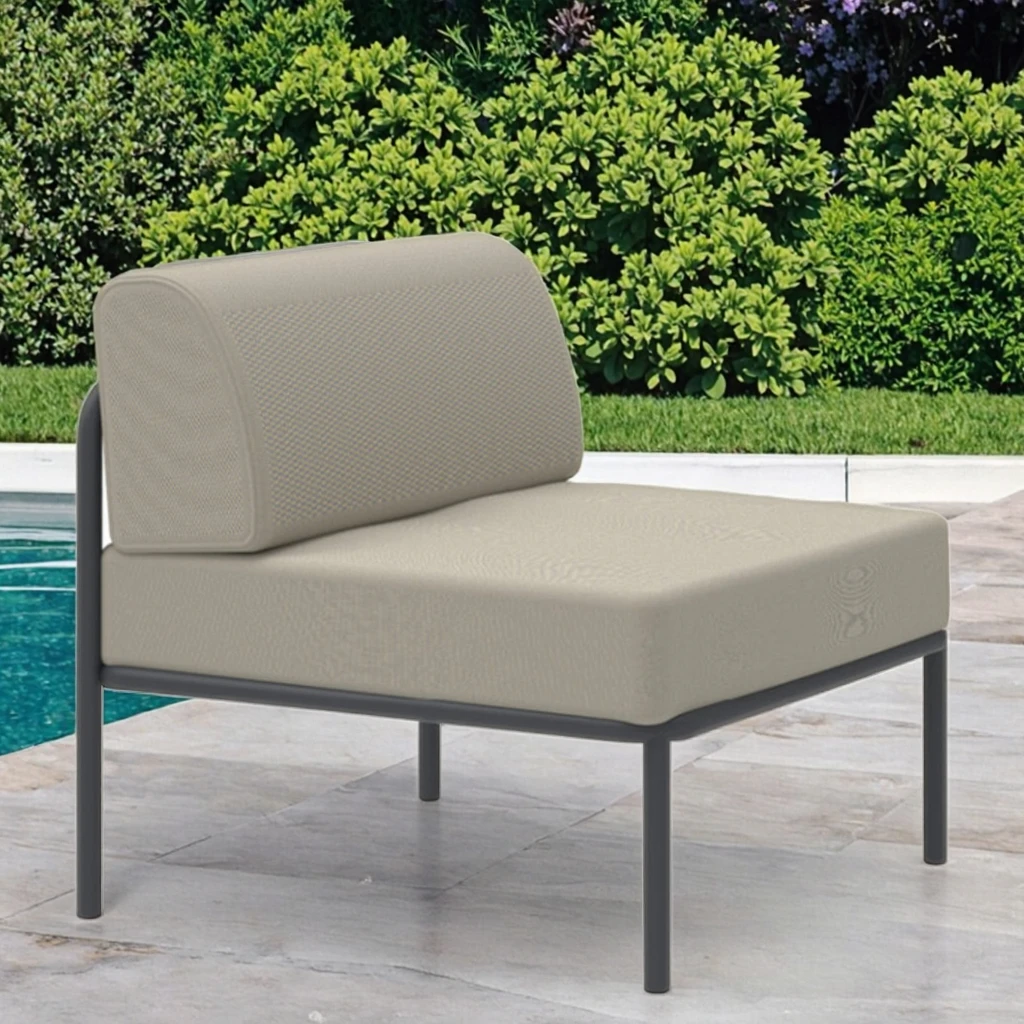 

Уличная мебель на весь день, алюминиевый безрукий диван, садовый диван, гостиничная терраса, черный металлический уличный диван, производитель