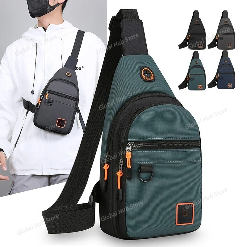 Oxford Cloth Men's Chest Bag Versatile Shoulder Crossbody Bag Casual Backpack Small Shoulder Outdoor Sports Bag