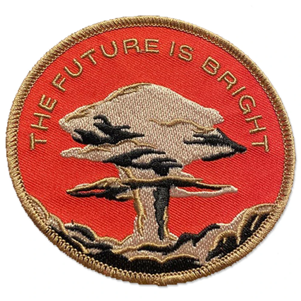 Scenery The Future is Bright Pine Moutain Patch Embroidered Iron On Patches for Clothing Jacket Applique Accessories 75% EMB