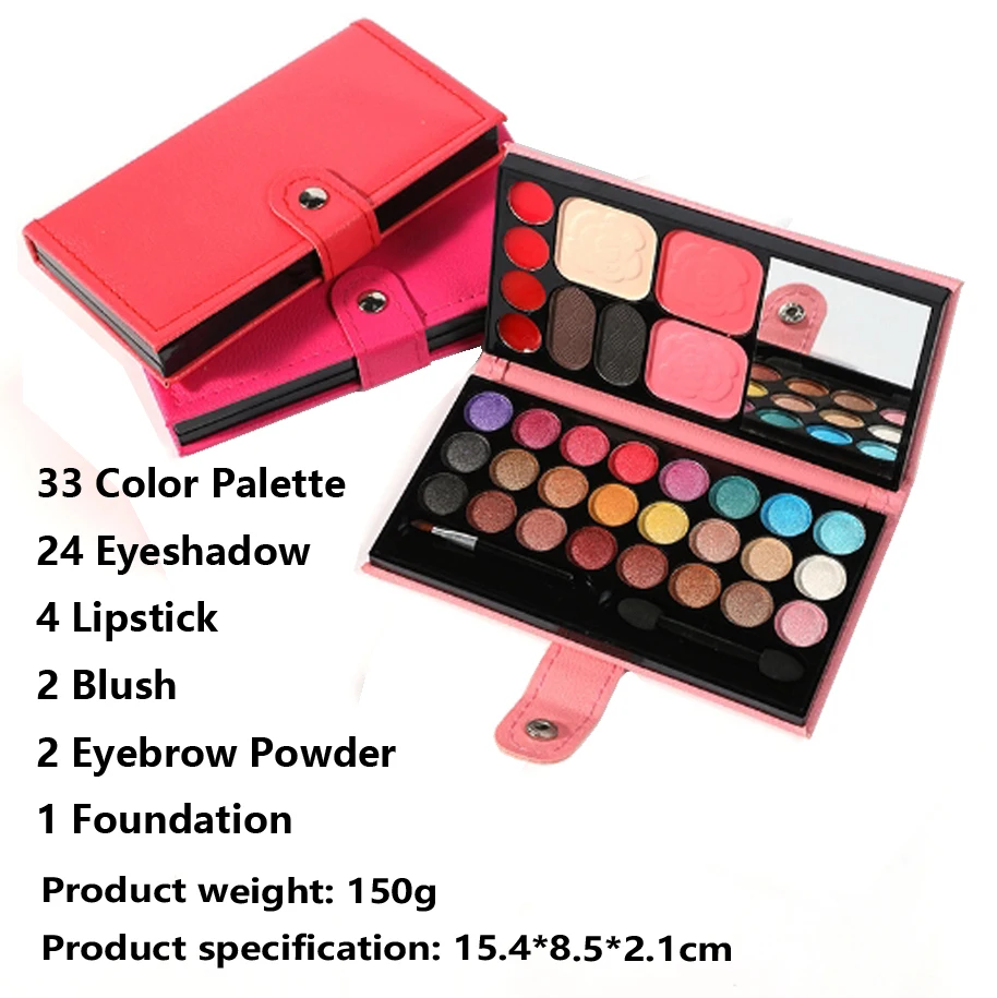 Pro All in One Makeup Gift Kit Set Box Full Women Waterproof Eye Shadow Pallete Make up shadow Blush Lipstick Foundation Palette