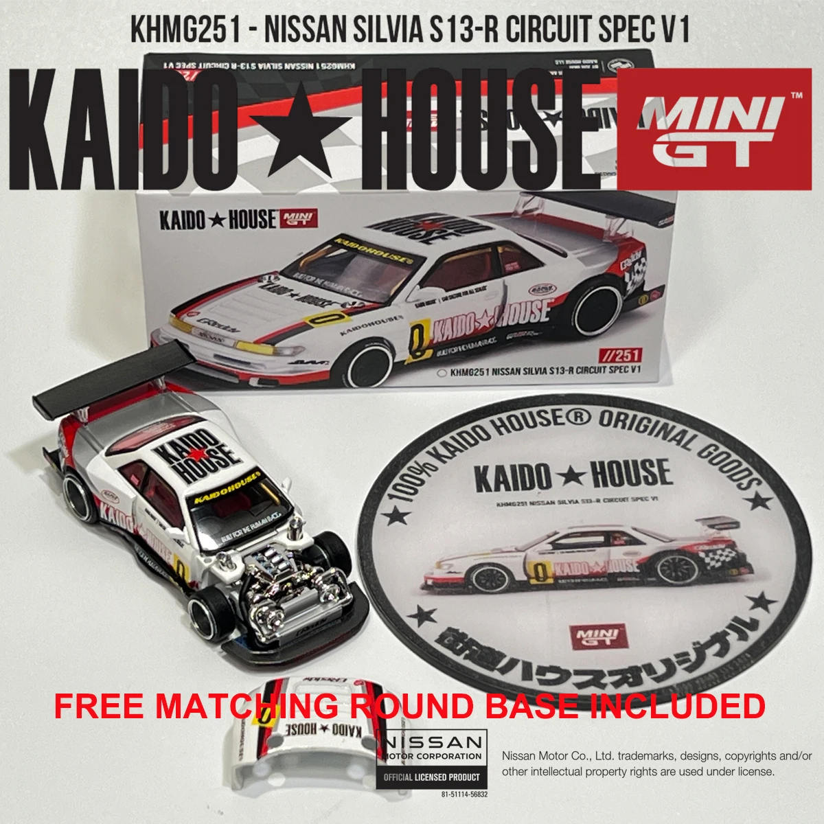 Kaido House x Mini GT 1:64 Silvia S13-R Circuit Spec V1 DRIFT KHMG251 KHMG232 KHMG235 JDM Diecast verzamelmodelauto's