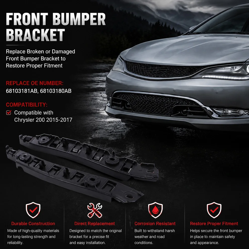 Left Right Front Bumper Bracket Beam Mount Support for Chrysler 200 2015 2016 2017 68103181AB 68103180AB