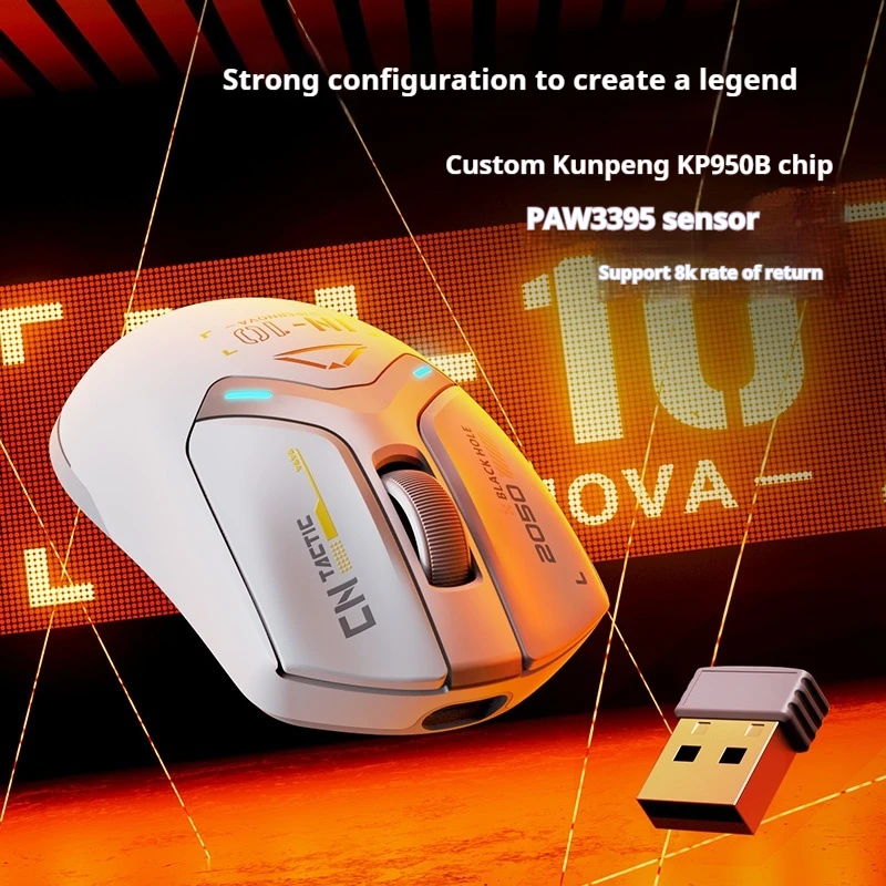 Inphic In10 Wireless Mouse Bluetooth Wired Three-Mode Mechanical E-Sports Gaming Macro Notebook Computer Paw3395 Sensor For Gift