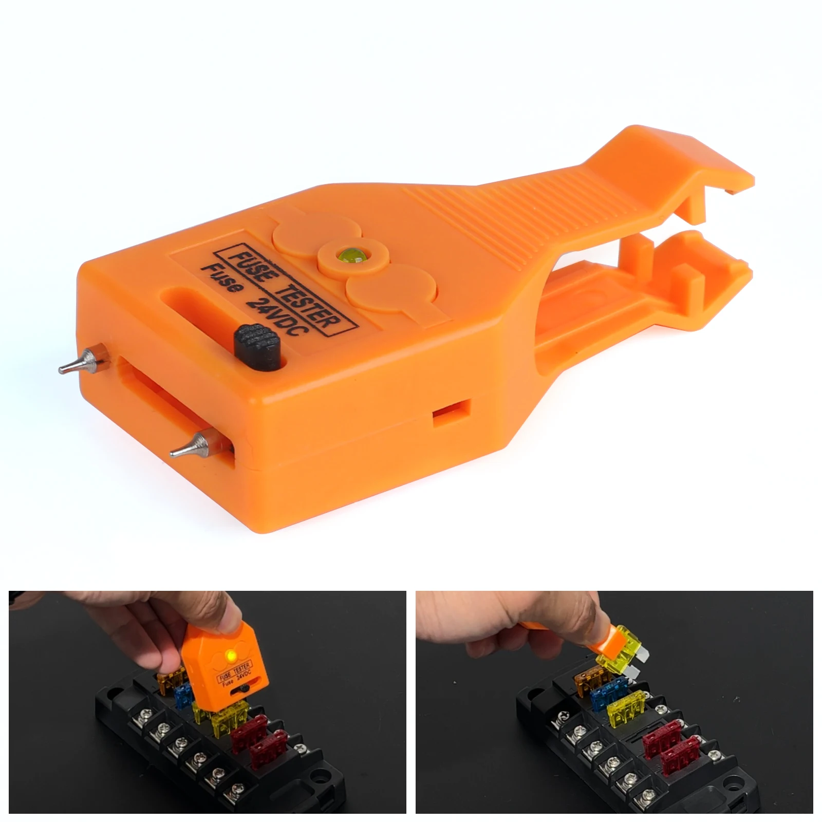 Puller Tool for Fuses 24V Multifunctional Car ATO/ATC Blade and Glass Tube Fuse Tester Extractor with LED Indicator Light Fuse