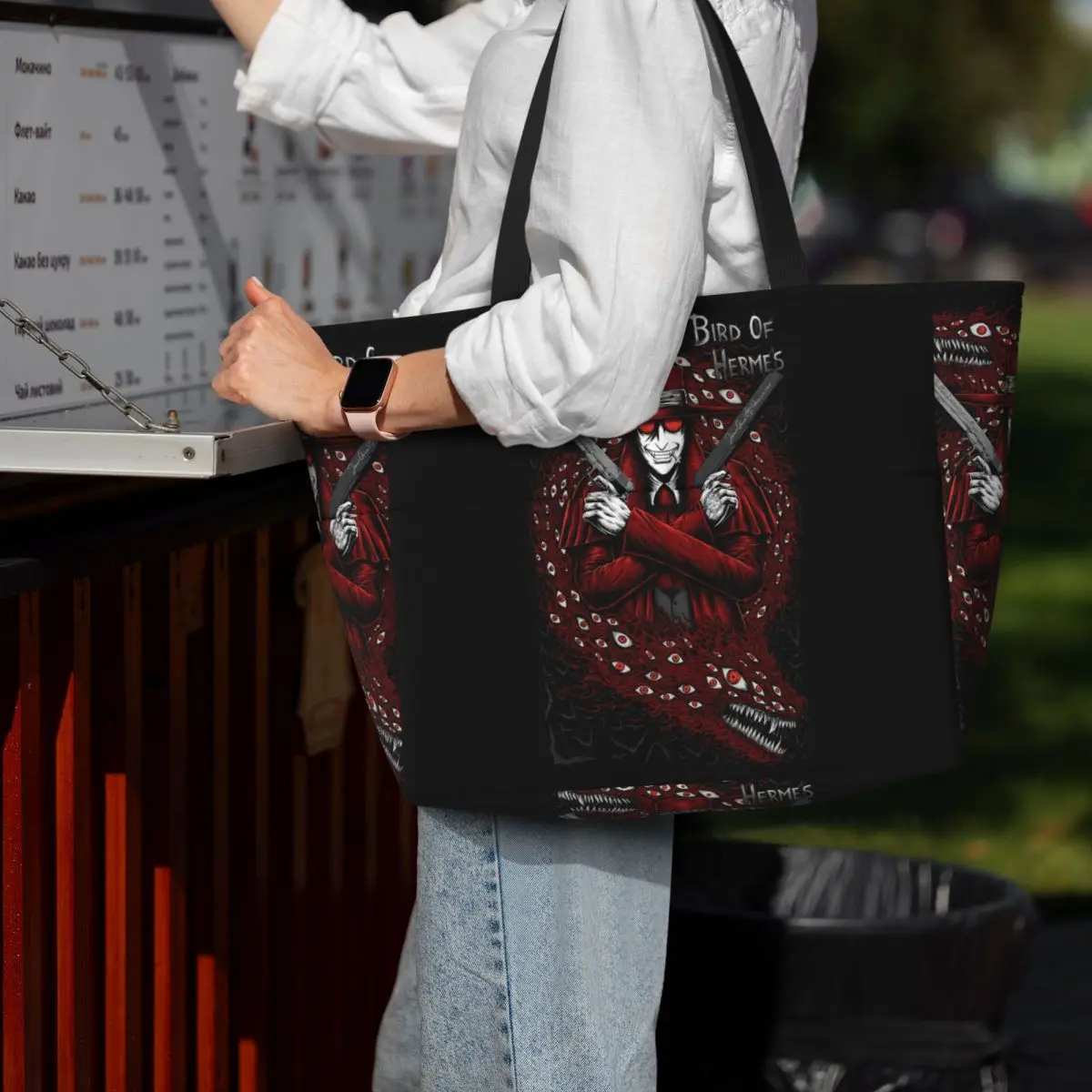 

Alucard Hellsing Manga Beach Tote Bag Sport Gym Yoga Duffle Large Tote Bag Women Travel Bag Fitness bag