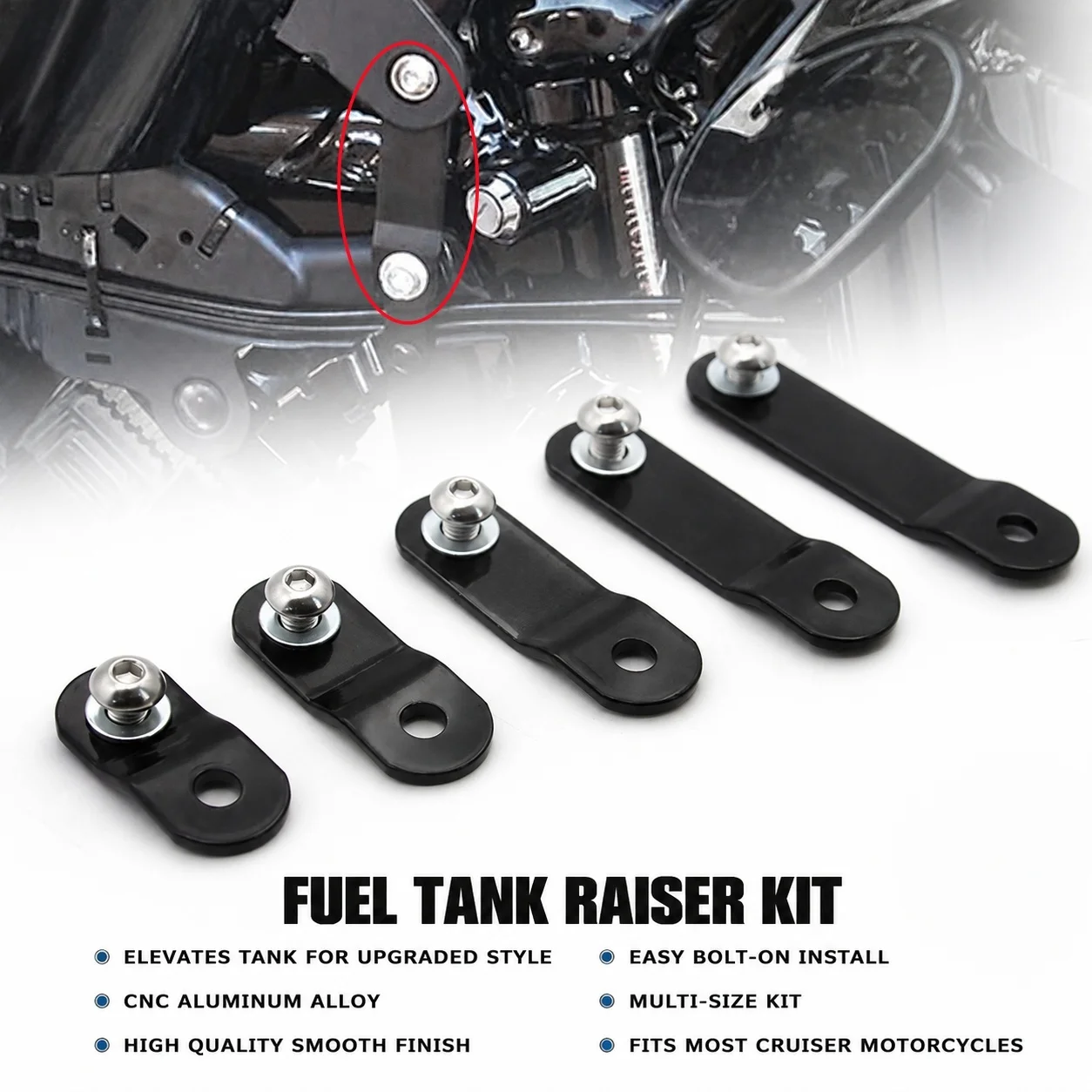 Fuel Tank Lift Riser Support Bracket Motorcycle Gas Tank Raising Kit Fit For Harley XL883 XL1200 Dyna Custom Bike