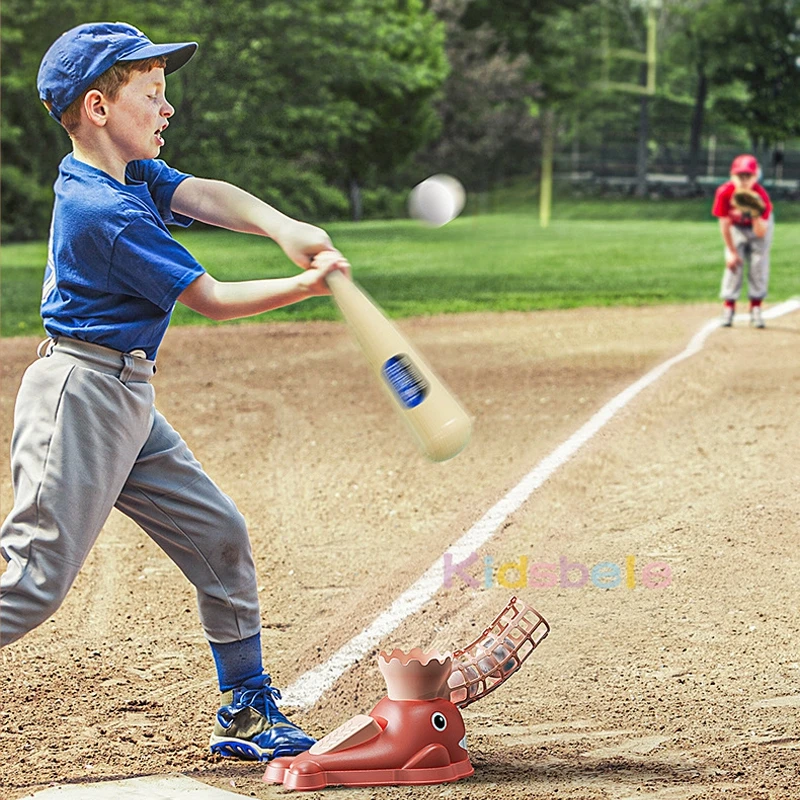 

Kids Baseball Trainer Outdoor Sports Baseball Automatic Launch Device Fun Game Catapult Parent-child Interactive Toy Set Gift