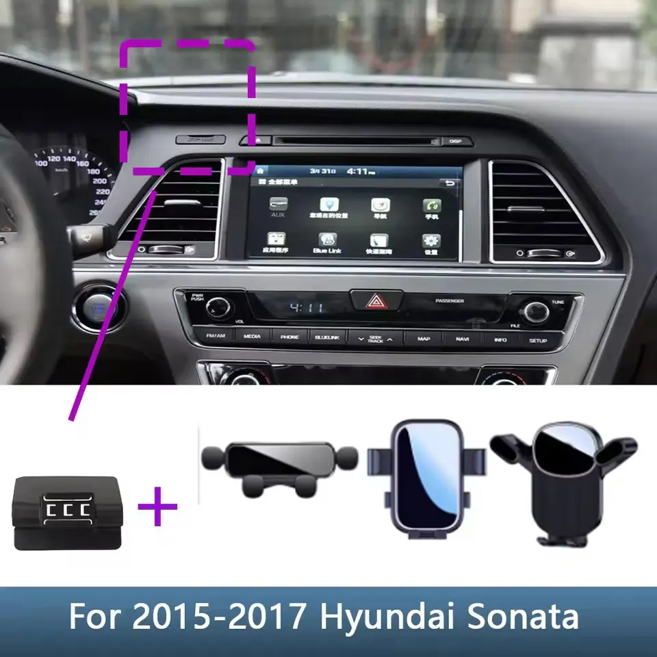 For Hyundai Sonata LF 2015 2016 2017 2018 2019 Car Phone Holder Special Fixed Bracket Base Wireless Charging Mount Accessories