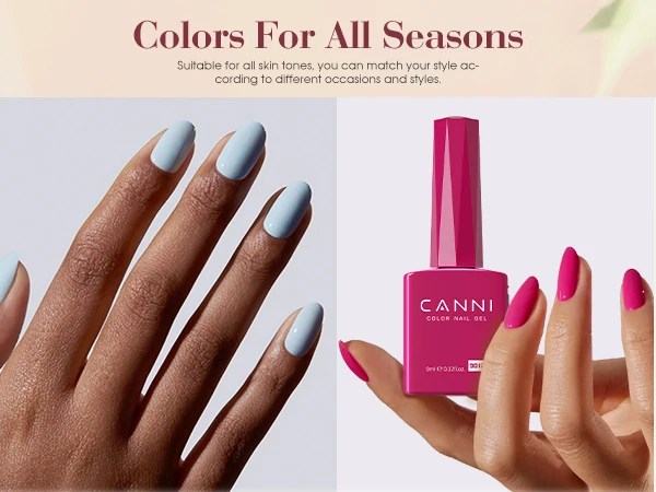 CANNI Nagelgellack HEMA FREE TPO FREE Sommerfarben Semi Permanent Soak Off UV LED Selbstnivellierender Gel-Lack mit großer Abdeckung – Detail 19