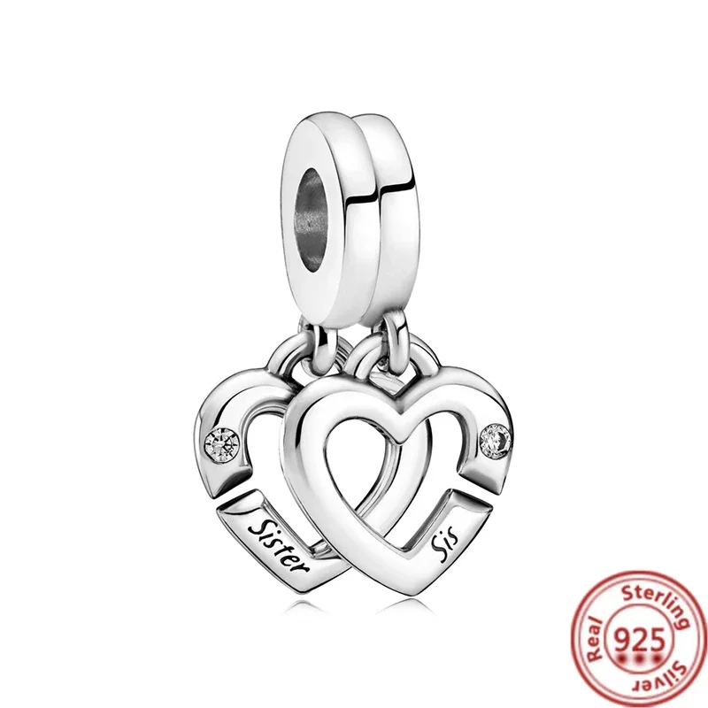 Abalorios de plata de ley 925 para pulsera Pandora, abalorios originales con diseño de trébol, cachorro, avión, pájaro, familia, regalo de joyería para mujer