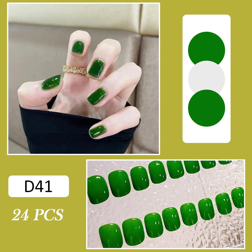 Uñas postizas suaves y brillantes de color verde agua, uñas postizas ultraflexibles de larga duración para salón de uñas para mujeres y niñas