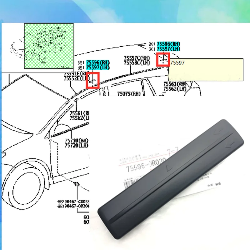 

Apply to 14 - 18 RAV4 Roof strip joint cover Trim strip interface cover ， One price