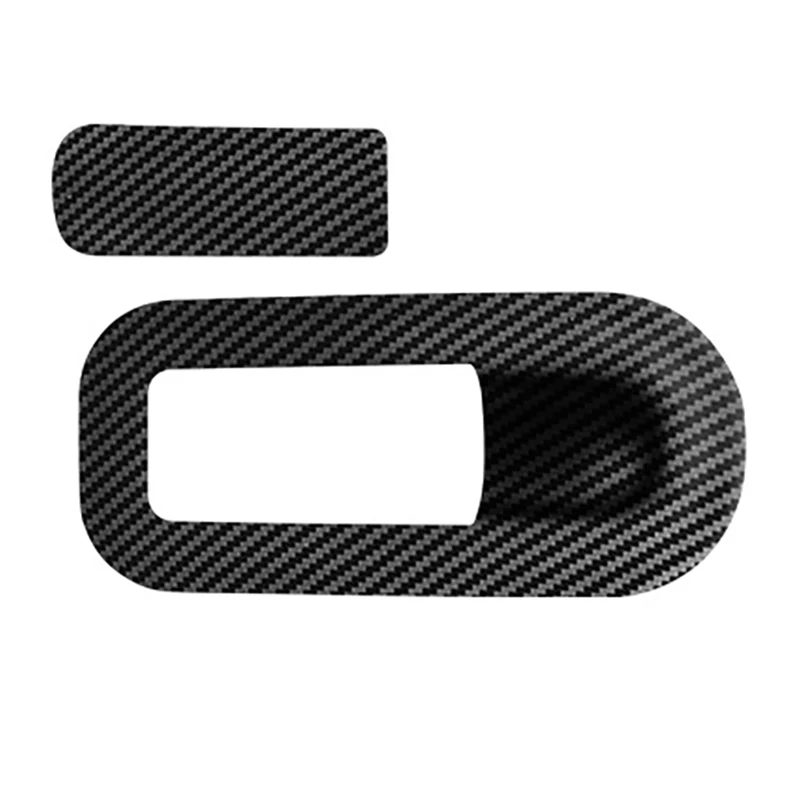 2PCS ABS Carbon Fiber Interior Storage Glove Box Handle Cover Trim for Mercedes Benz C Class W206 2021 2022