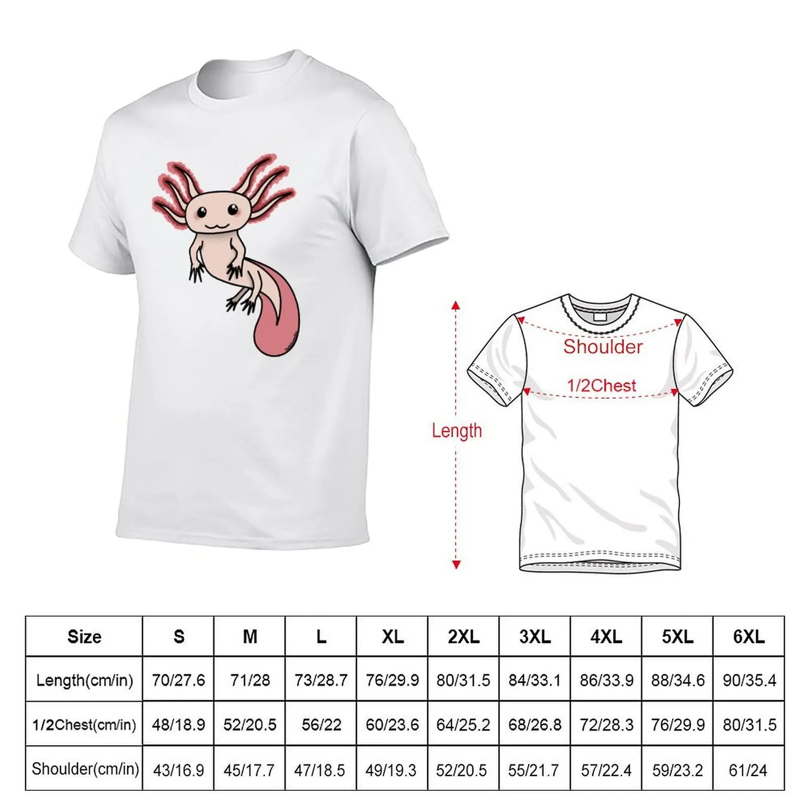 Chibi Axolotl T-Shirt blue archive anime shirt mens designer t shirt