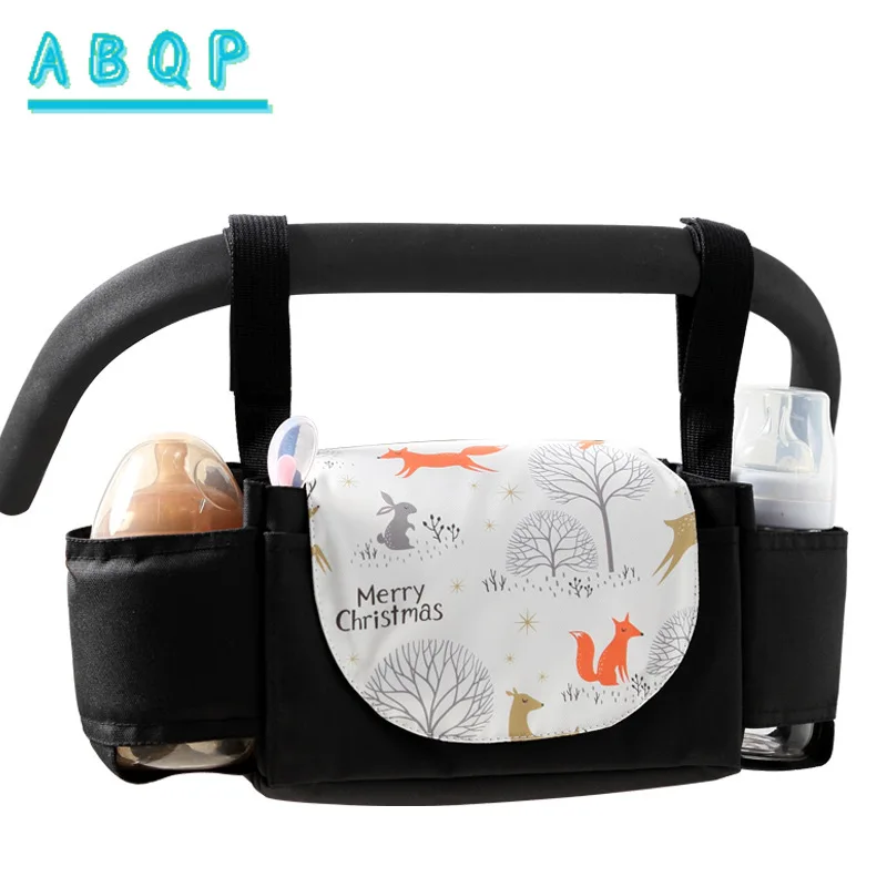 New Baby Stroller Hanging Bag Large Capacity Cartoon Baby Supplies Storage Bag Lightweight Outing Baby Stroller Bag High Quality
