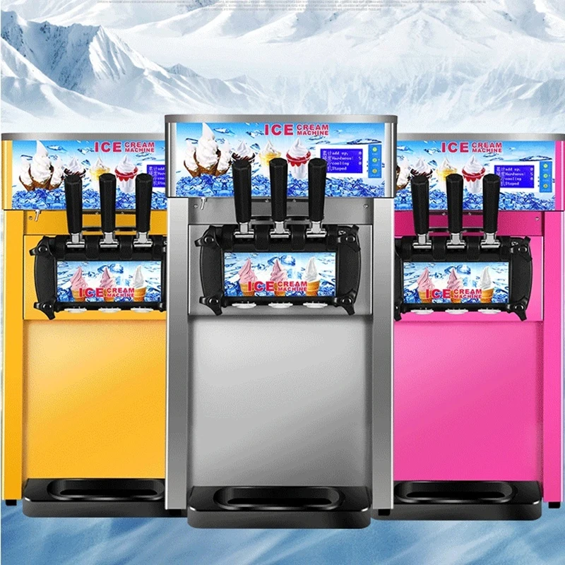 3 Flavors Of Soft Ice Cream Machine Commercial Electric Ice Cream Machine Desktop Sundae Ice Cream Machine 220V /110V