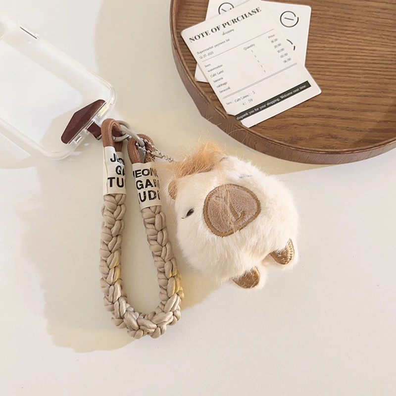 Chaveiro capivara não convencional, capa de telefone, corda suspensa, desenho animado kawaii, alça de telefone de pelúcia, mochila, pingente, decoração, presentes