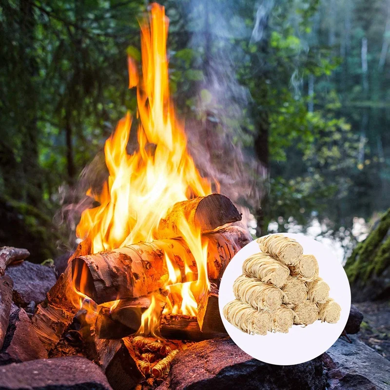 40Pcs Fire - Natural Fire for Fireplace, Pellet Stove & Wood, Fire Pit,Smoker, BBQ,Chimney, Pizza Oven-A79M