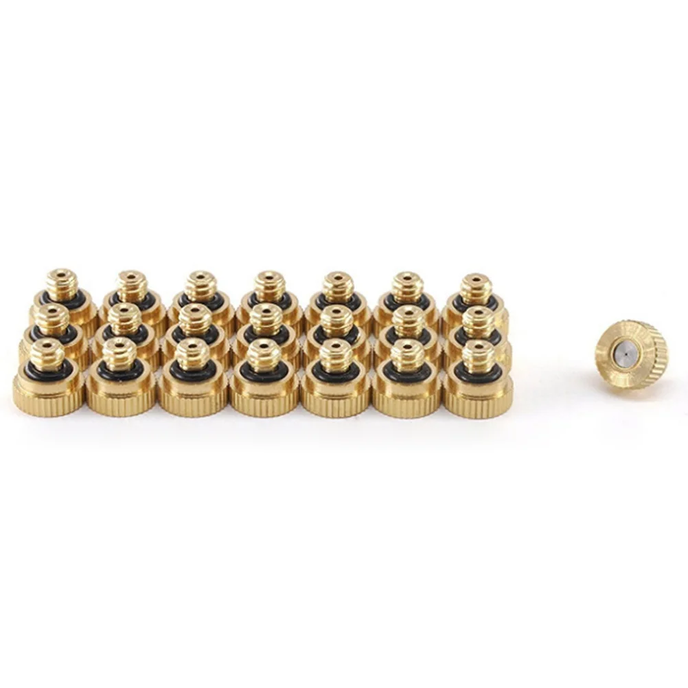 30PCS Premium Brass Misting Nozzles Rust Corrosion resistant Low Pressure Spray free for Greenhouse Landscaping