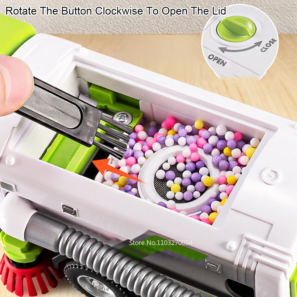 1:50 Alloy Electric Sweeper Sanitation Truck Alloy Model Diecast Toy Car Sound Light Door Opened Cars Children's Educational Toy
