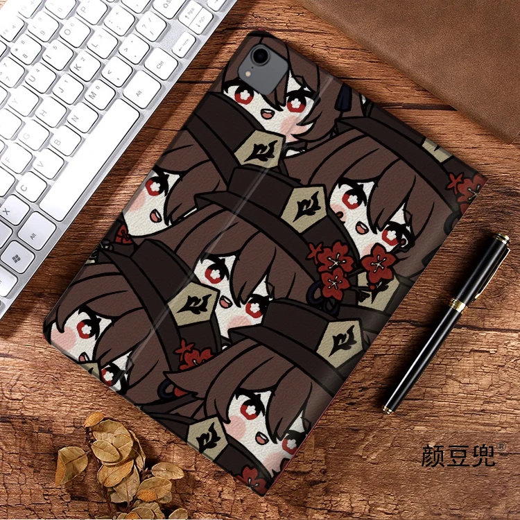 Hubao casing Anime Genshin Impact untuk iPad Air 4 5 10.9 Mini5 6 untuk casing 2022 Pro 12.9 silikon mewah untuk iPad Air 2 3 Tipe Slot pena