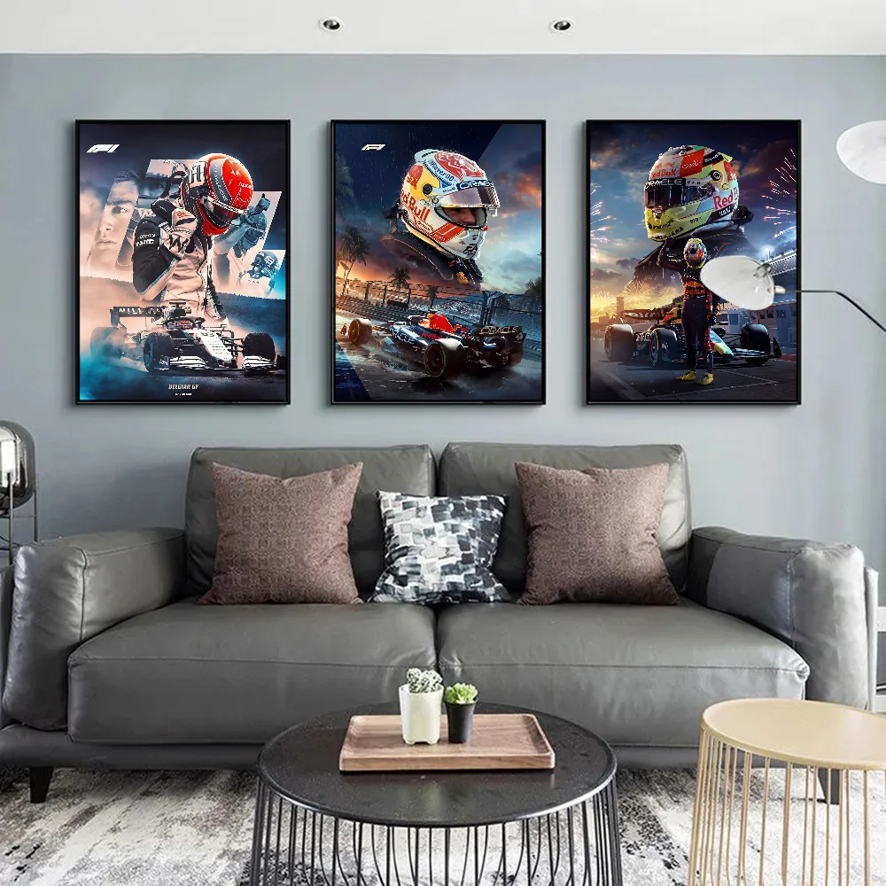 F1 Champion Legendary Racing Character Anime Posters Sticky HD Quality Wall Art Retro Posters for Home Kawaii Room Decor