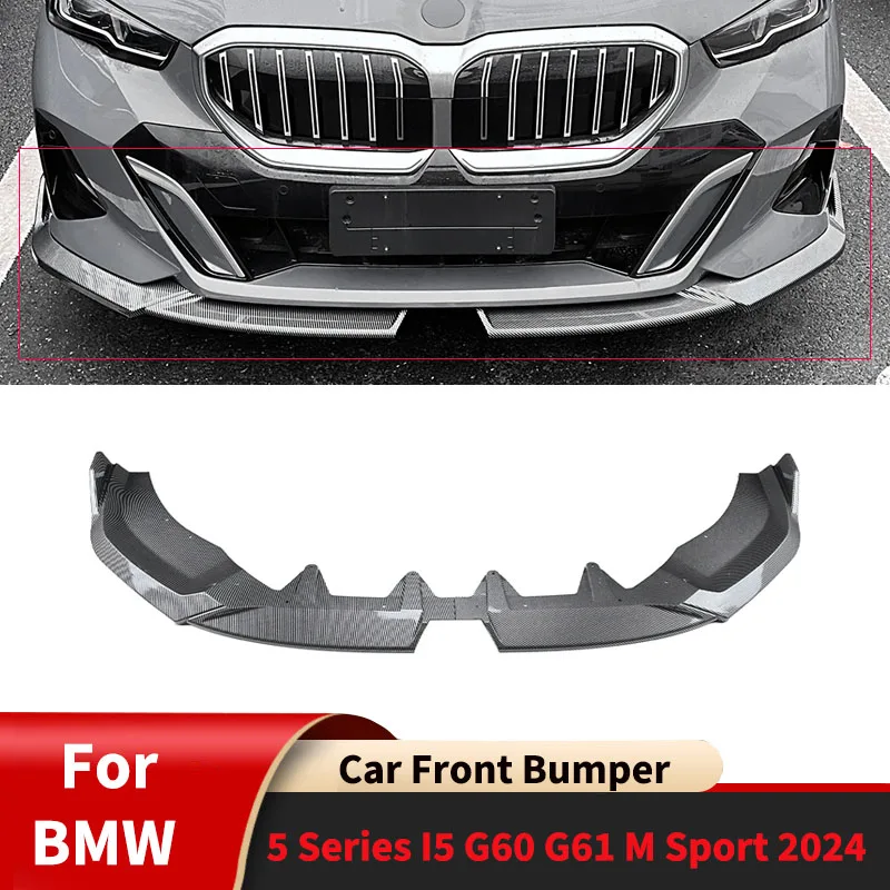 For BMW 5 Series I5 G60 G61 M Sport 2024 Car Front Bumper Lip Accessories Splitter Front Blade Body Kits Guard Protector Cover