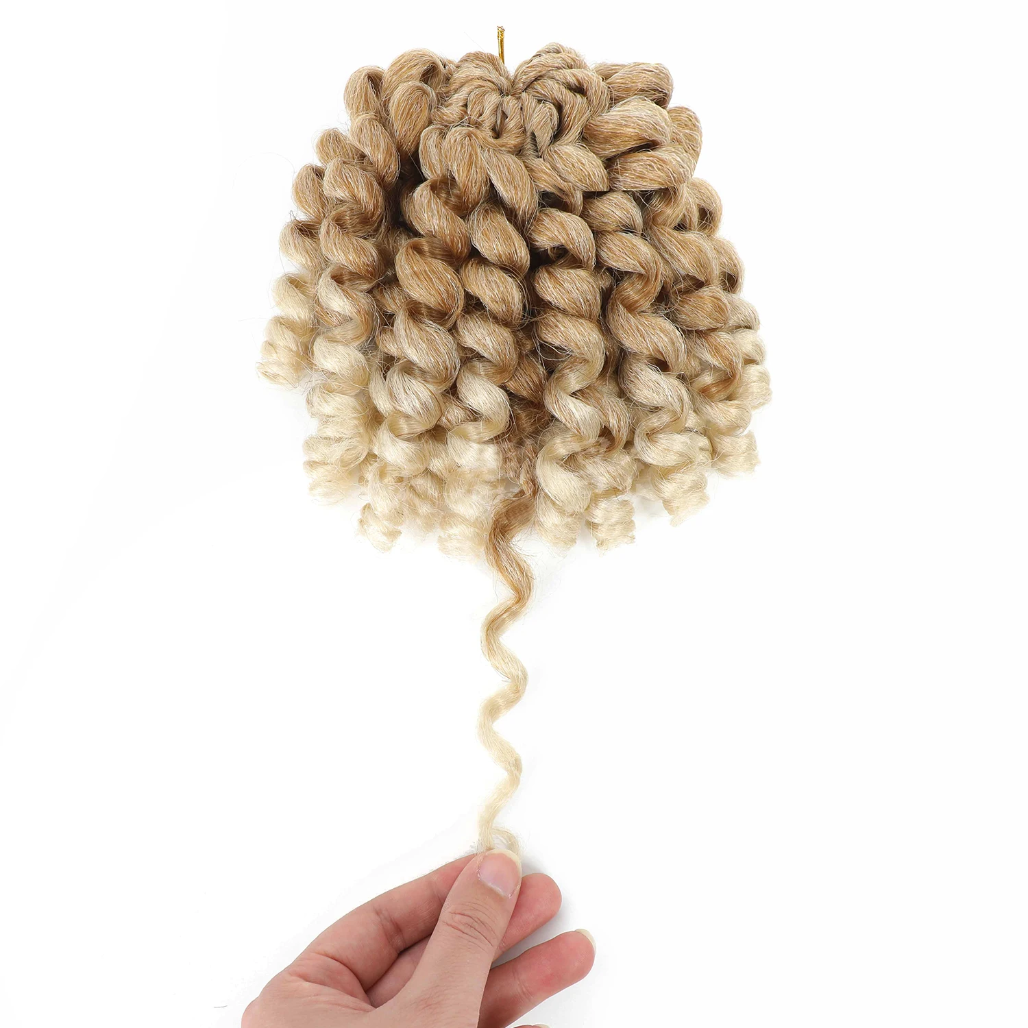 8/10/12 นิ้วจาเมกา BOUNCE ผมโครเชต์สําหรับผู้หญิง Jumpy Wand หยิกผมโครเชต์สั้น Pre Looped CURLY ผมโครเชต์สังเคราะห์