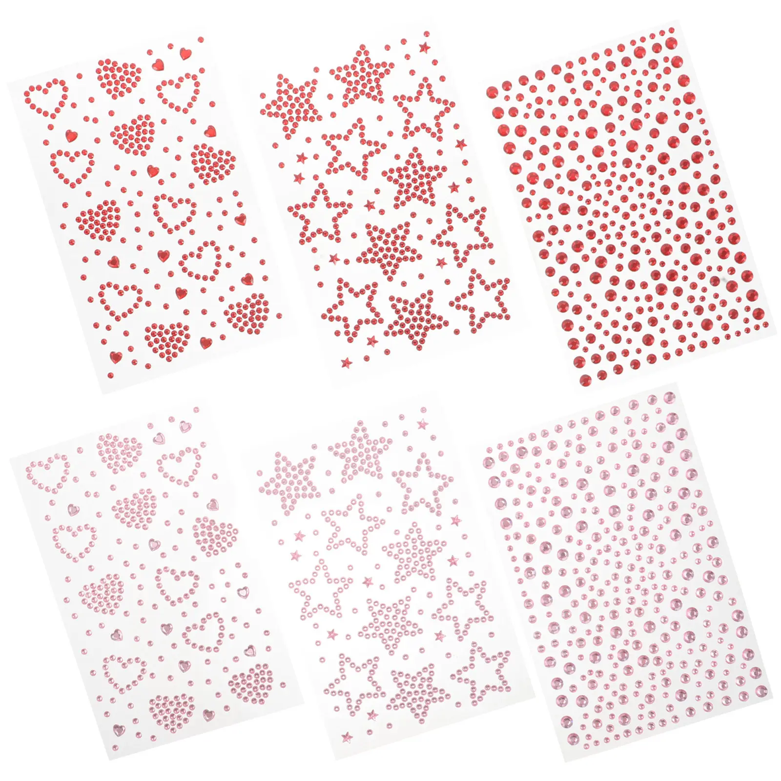 

6 листов блестящих самоклеящихся страз для лица, декоративные наклейки для макияжа, украшения телефона, праздничного образа, перманентные смоляные стразы