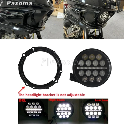LED Ronde Koplamp Voor Harley Softail Low Rider ST FXLRST 117. Motorfiets Front Light Koplamp Voor Low Rider EI Diablo FXRST 117 - afbeelding 1