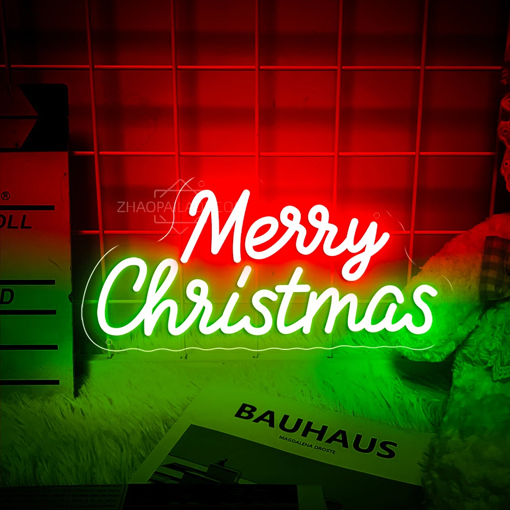 Neon Lights Merry Christmas Decor Room Bedroom Bar Club Cafe Shop Store Wall Hanging Neon Sign Led Light Christmas Lighting Gift