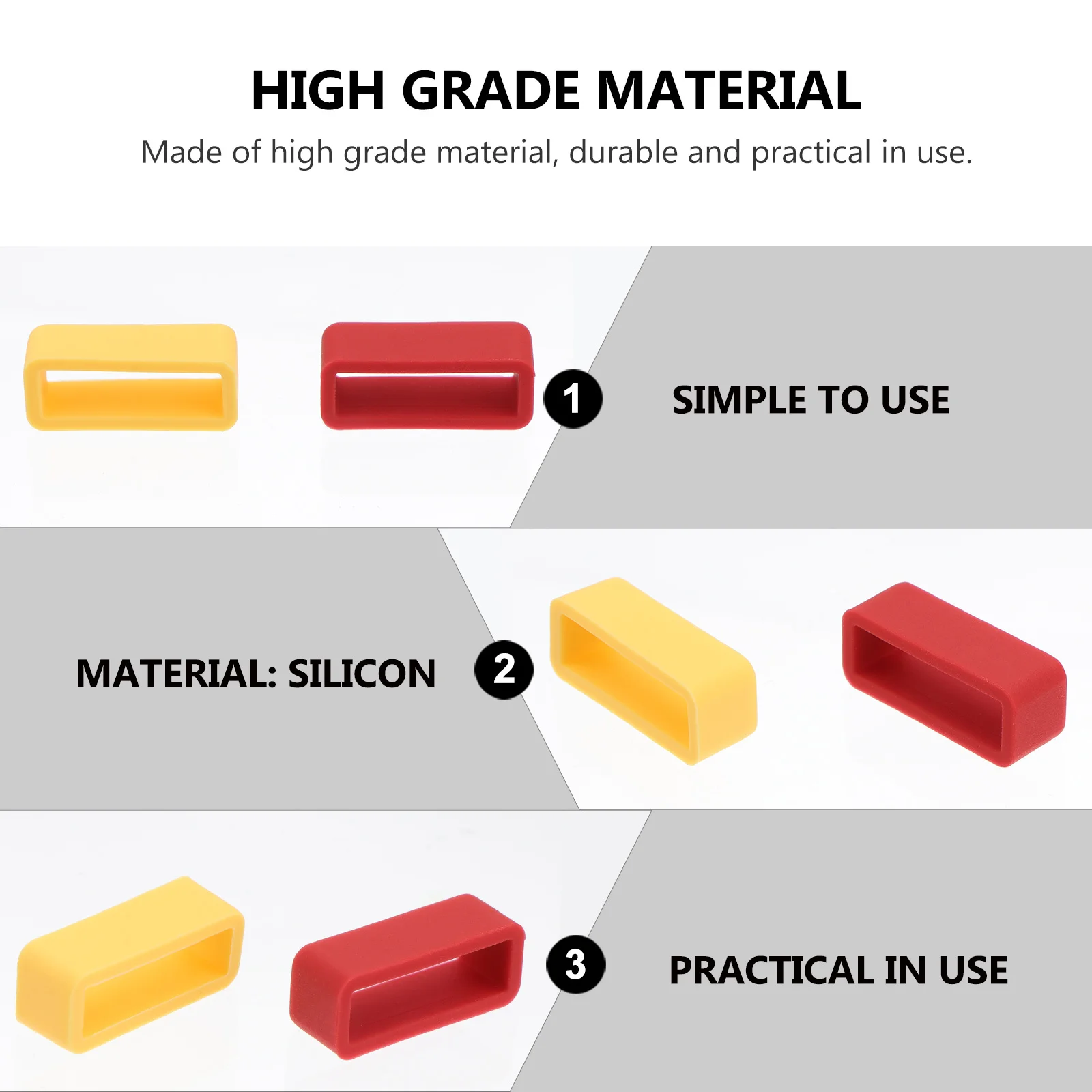 Piezas de correa de reloj de silicona, 8 Uds., 12mm, blanco, amarillo, morado, negro, naranja, profesional, práctico, multifuncional, anticaída