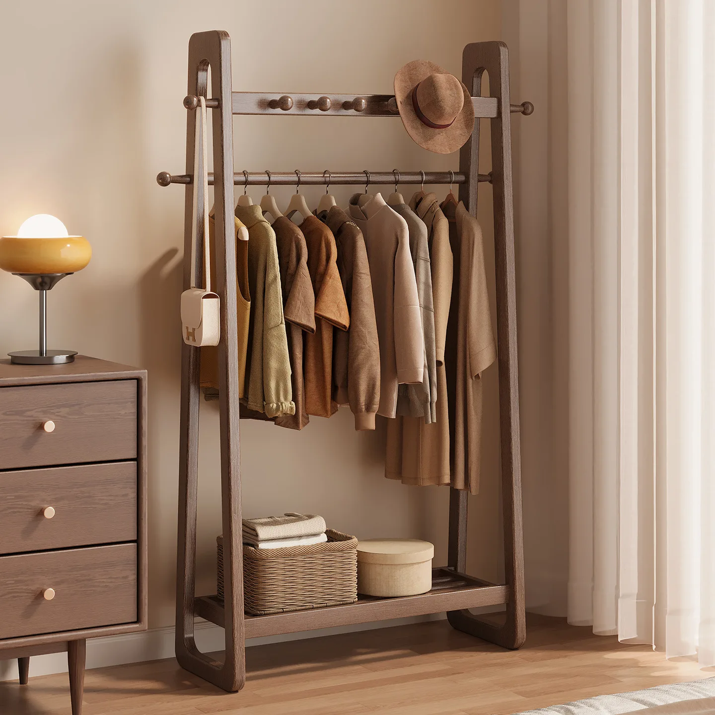Hanger floor vertical household bedroom hanging clothes open finishing hanging clothes rod simple
