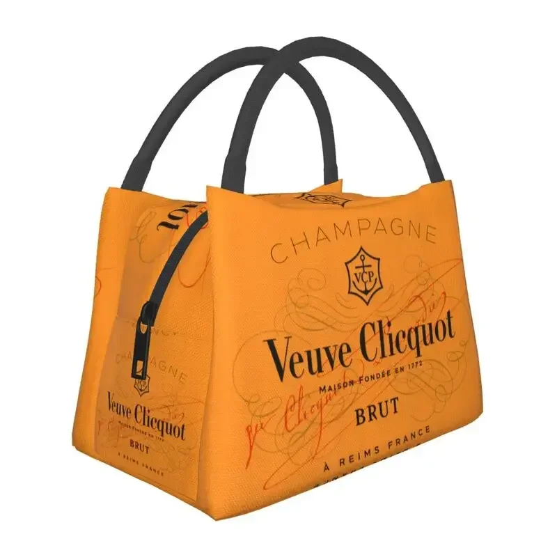 Custom Clicquot Champagne Lunch Bags Men Women VCP Warm Cooler Insulated Lunch Boxes for Picnic Camping Work Travel