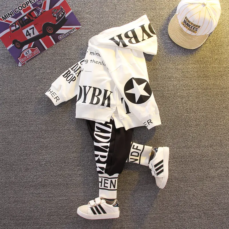 New Autumn Kids Clothes Children Boys Girls Sport Letters Hoodies Pants 2Pcs/sets Toddler Active Clothing Infant Kids Tracksuit