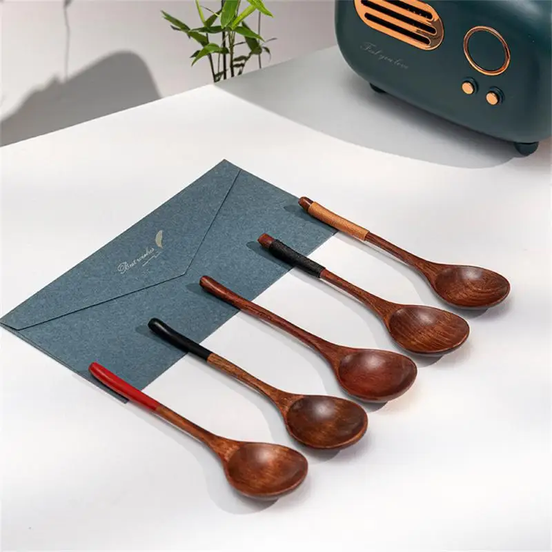 Hot Sale Apanese Style Wooden Spoons Mixing Stirring Kitchen Utensil Bamboo Tool Dinnerware Long Handle Spoon Cuchara De Madera