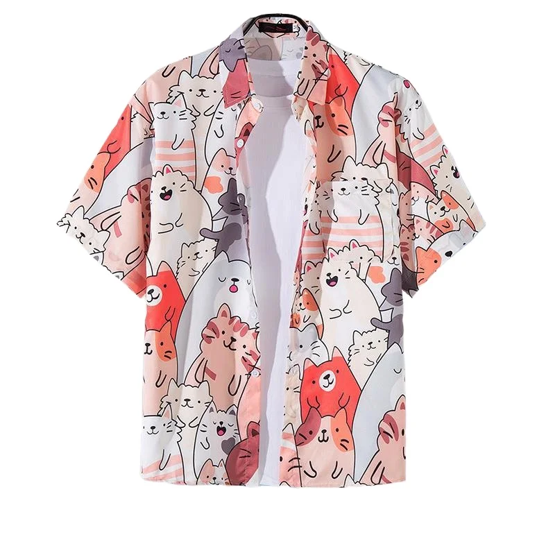 

Летняя мужская пляжная рубашка с коротким рукавом и цветочным принтом, свободная повседневная красивая ретро гавайская пляжная рубашка с коротким рукавом и цветочным принтом, куртка