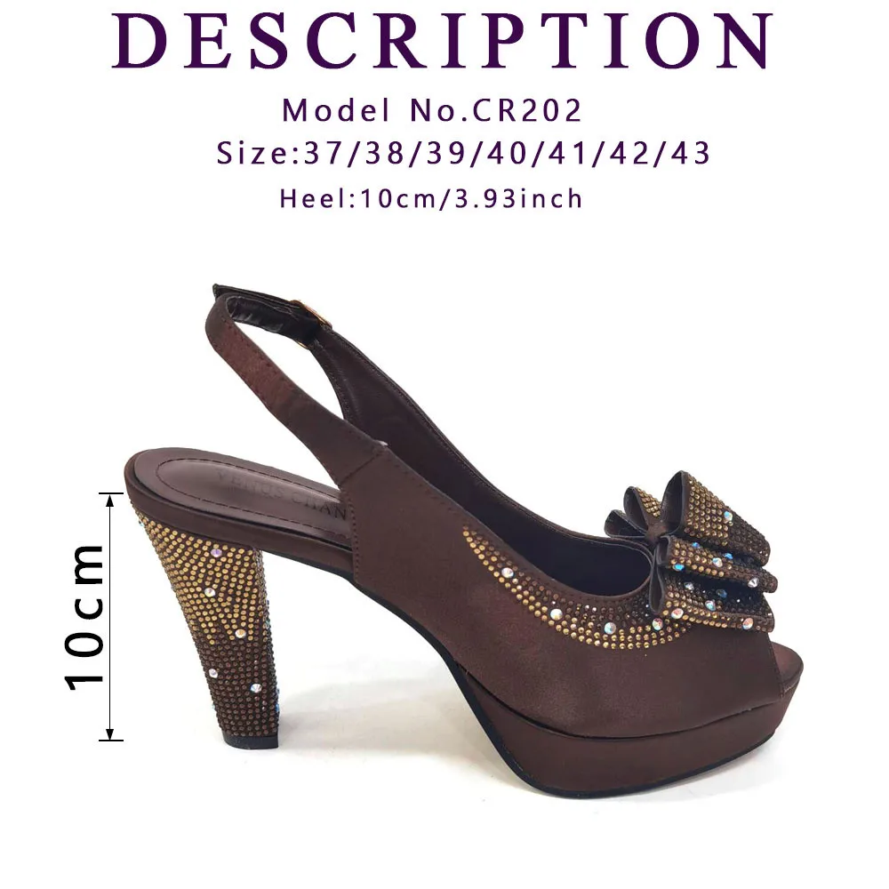 High Quality 2024 Newst Hot Selling Pointed Toe Slingback Sandals with Bag Set in Coffee Color For Women Wedding Party