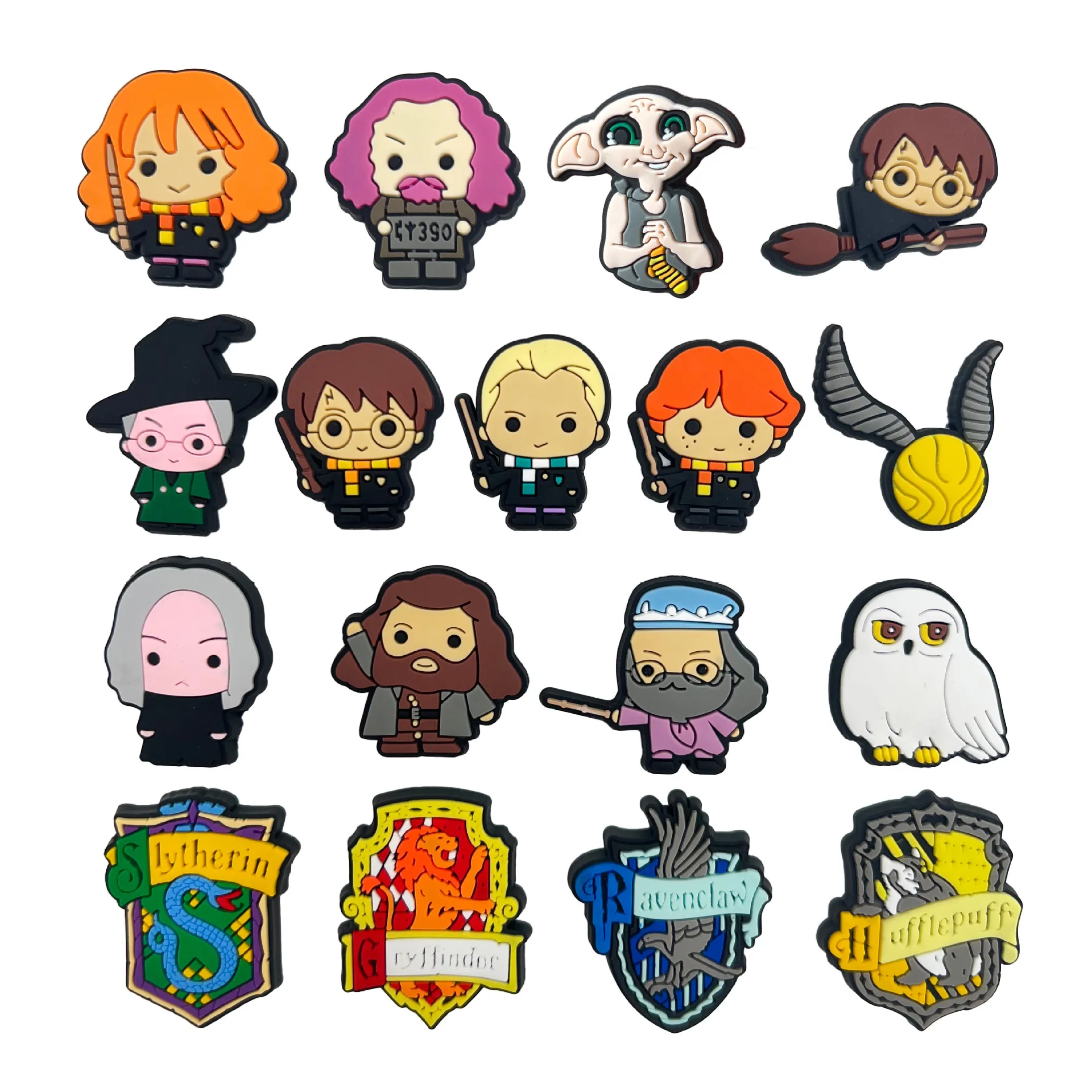 17pcs Set Trending Magic School PVC Shoe Charms Easy Install Removable DIY Decor For Clogs Wizard Themed Cute Clog Accessories