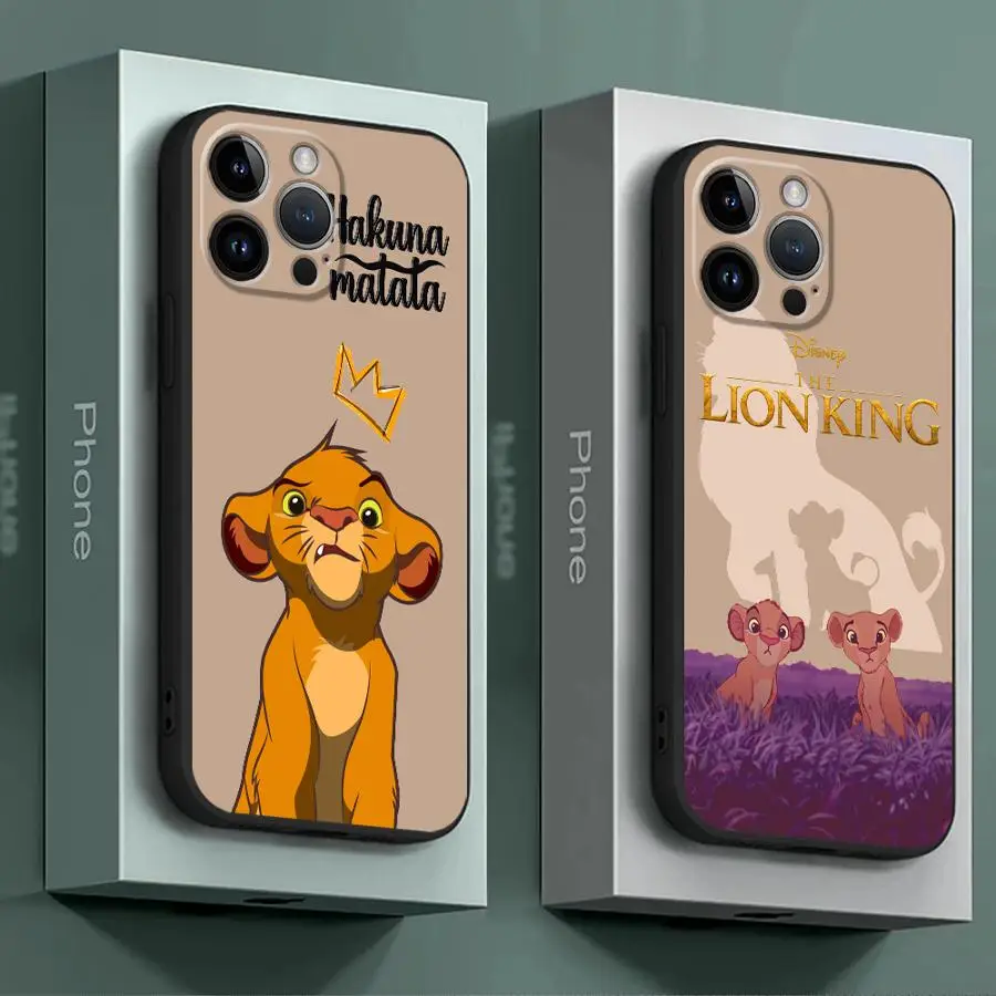 Disney King_Lion Phone Case for iPhone 16 Pro 13 Pro 14 XR 12 Mini 15 Pro Max XS X 7 8 SE 11 13pro Cover Black Soft