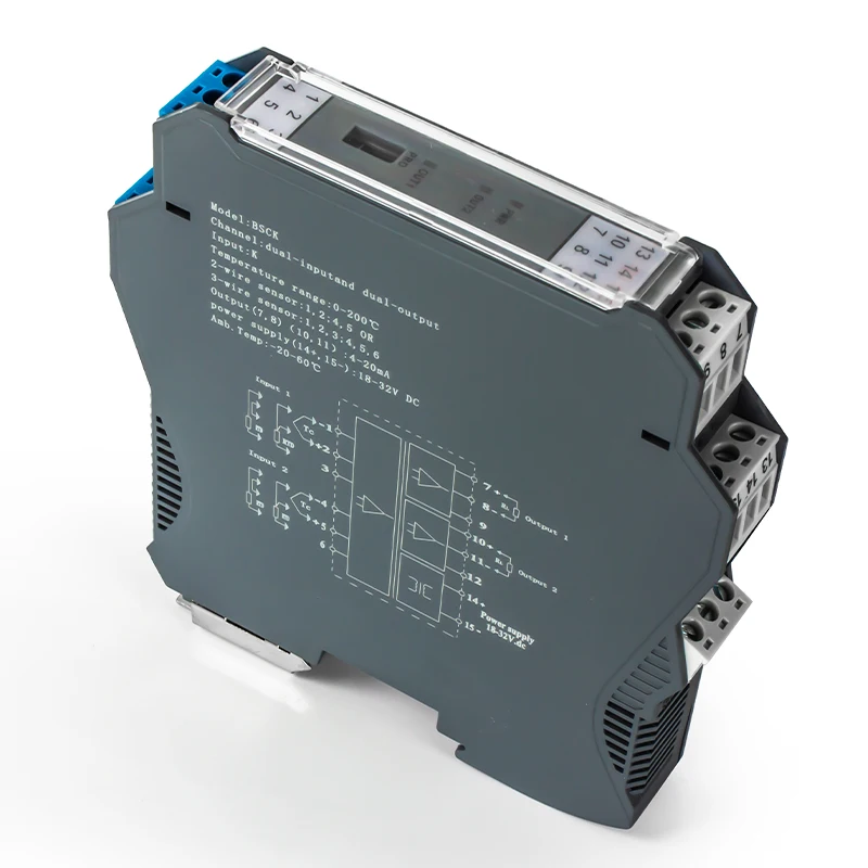 Typ K 0-1300 ℃   do 4-20mA 0-10V RS485 konwerter sygnału temperatury 2 wejścia 2 wyjścia termopara typu K przetwornik temperatury