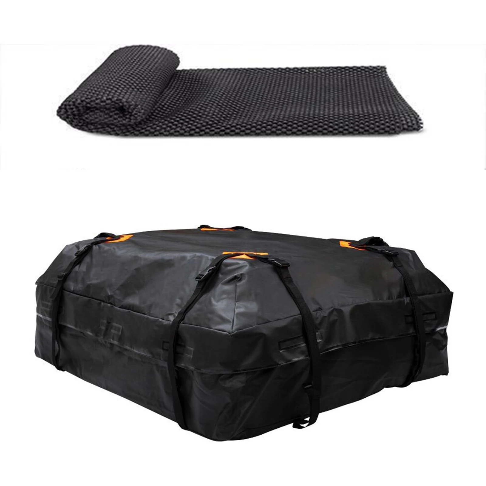 420D Waterproof Cargo Bag Car Roof Cargo Carrier Universal Luggage Bag Storage Cube Bag for Travel Camping with Anti-slip Mat