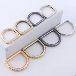 5Pcs D Ring Spring Key Hooks Metal Keyring Clip Spring Ring Buckles Clasp for Belt Backpack Bag Handbag Purse Strap Keychain