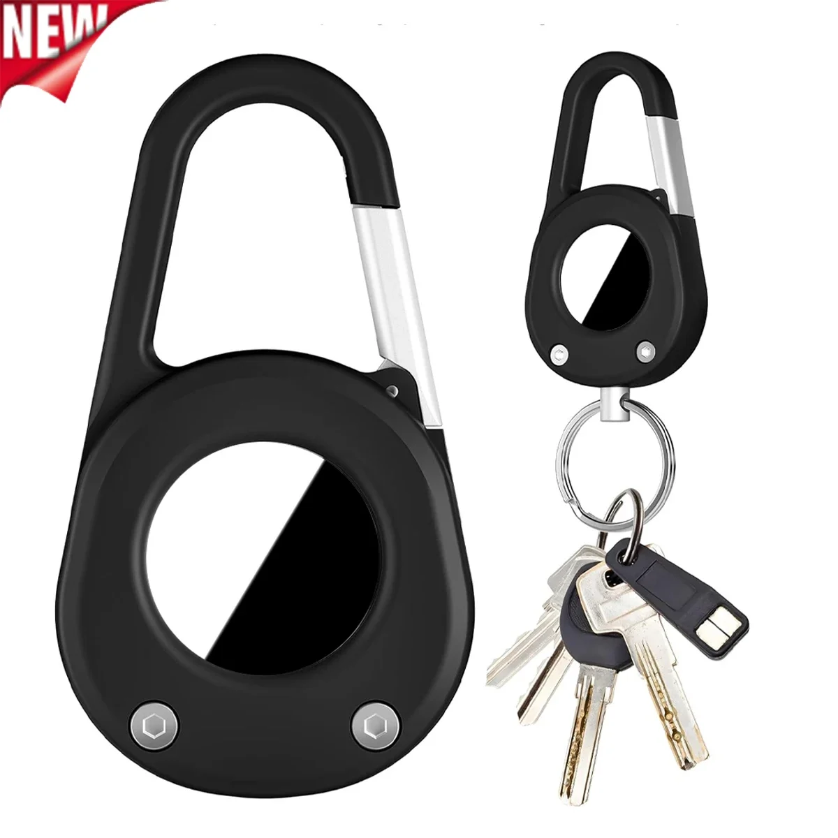 Anti-Lost Locator Case für AirTag Hardness Holder mit Karabiner Anti-Scratch Shell Schlüsselanhänger Ring für Apple Airtags Zubehör